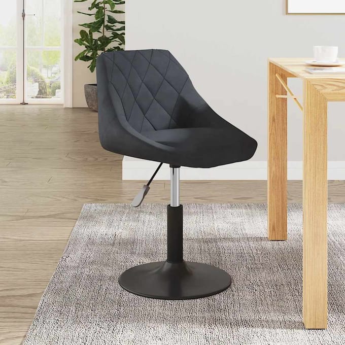 Vidaxl Eetkamerstoel, Donkergrijs, Bekleed met Fluweel