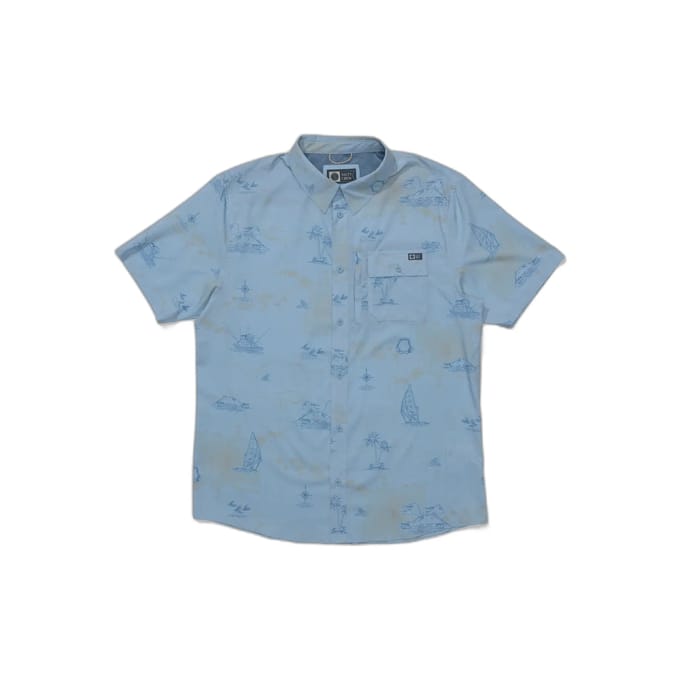 Salty Crew Flagship Uv Button Up Shirt blauw
