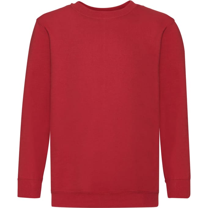 Fruit of the Loom - Kinder Classic Set-In Sweater - Rood - 122-128