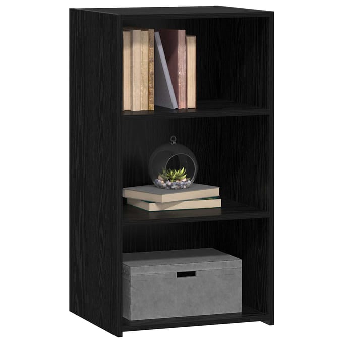 vidaXL - Dressoir - Zwart - eiken - 50 - x - 41 - x - 93 - cm - Bewerkt - hout