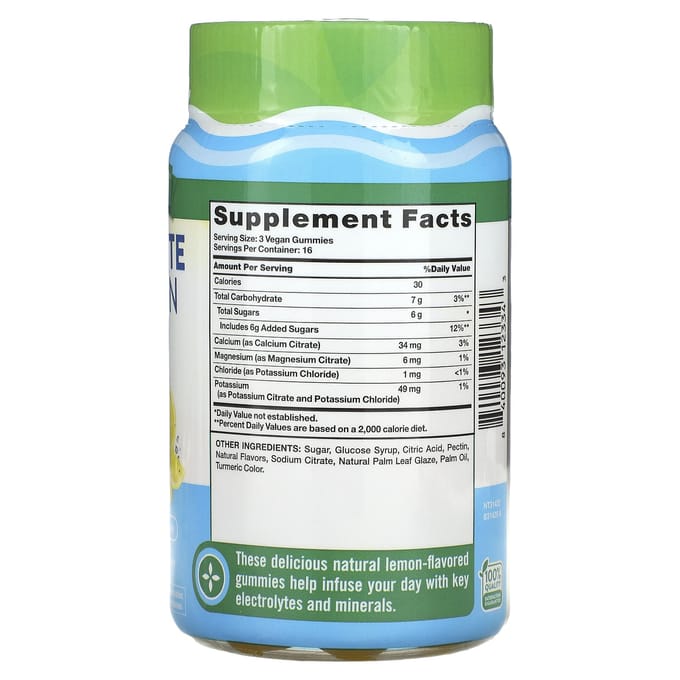 Nature's Truth, Elektrolyten Hydratatie Gummies, Natuurlijke Citroen, 48 Gummies