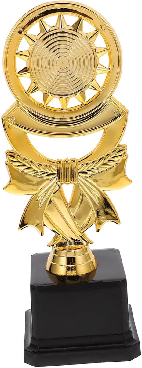 Feest Trofee Beker - Competitie Prijs - School Wedstrijden - Duurzaam Plastic - 21 cm Hoog - Goudkleurig