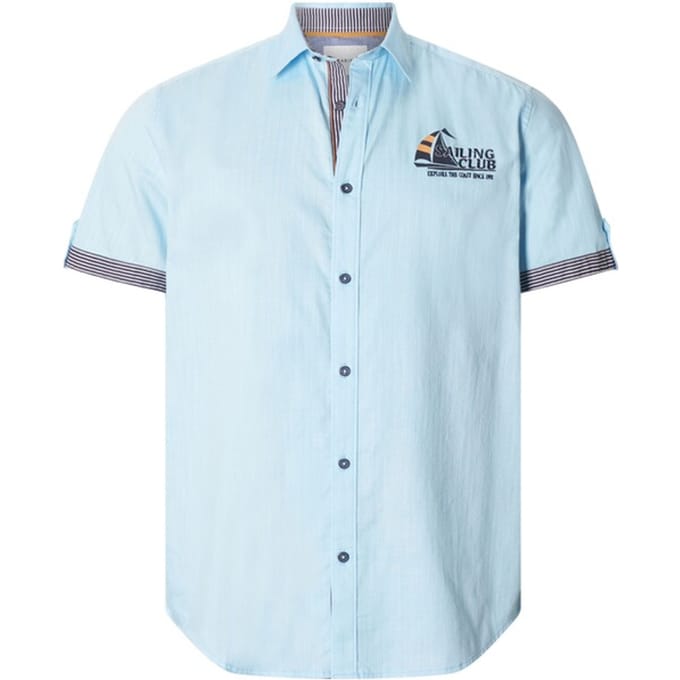 Babista herren Overhemd Met Korte Mouwen - 47/48 - lichtblauw - Plus Size