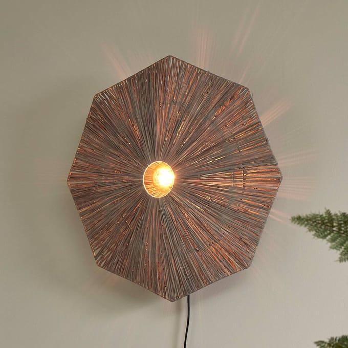 GOOD&MOJO Wandlamp Panama - Donker grijs - 65x7x65cm - Binnen Scandinavisch