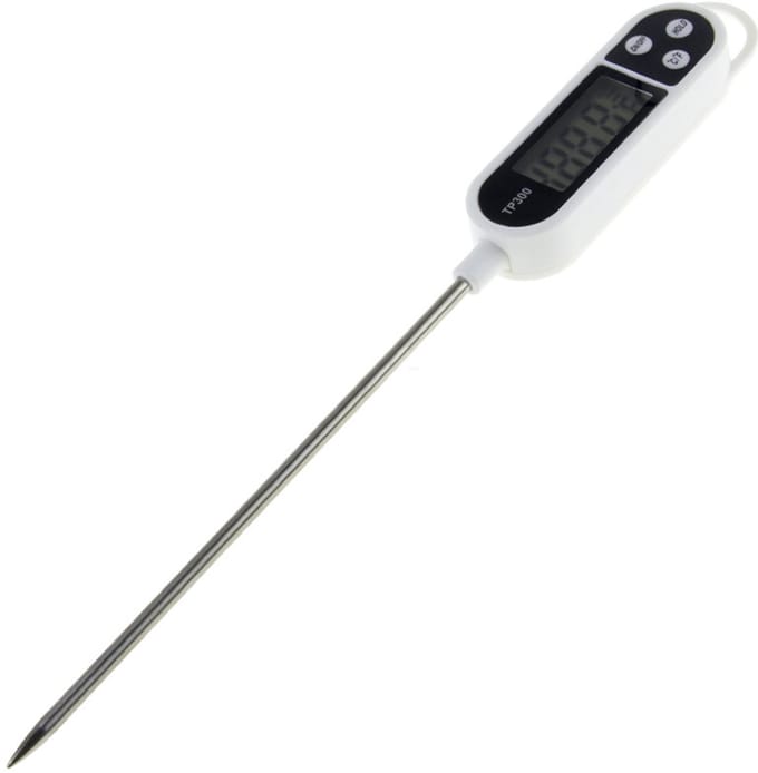 LCD Digital Kitchen Thermometer with Long Probe - Direct Read for Baking, Barbecue, Baby Milk, and Water (-50°C to +300°C)