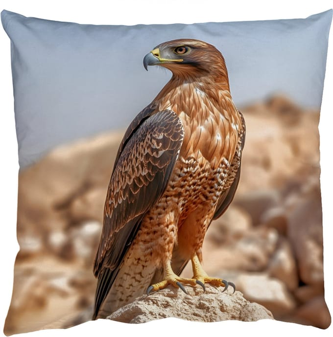 Sierkussens - Kussentjes Woonkamer - 60x60 cm - Valk - Vogel - Rots - Macht