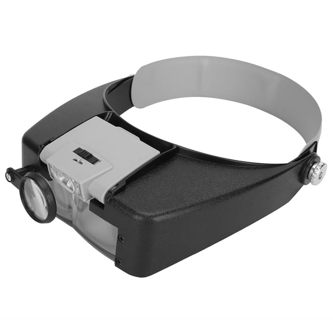 LED Hoofdmontage Bril Vergrootglas Batterijgevoed Vergrootglas voor Lezen ReparerenGrijs grijze kleur
