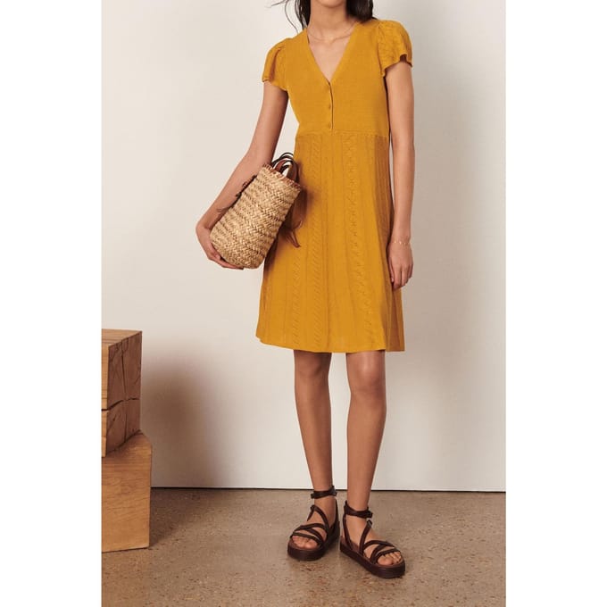 BA&SH Robe Adana Moutarde Taglia: S | Abiti in T-Shirt Outlet | Donna