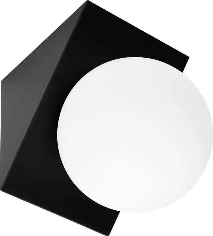 TooLight Zwarte wandlamp - elegant design - 1 lichtpunt - E27 fitting - glas en metaal - 165x120x180 mm