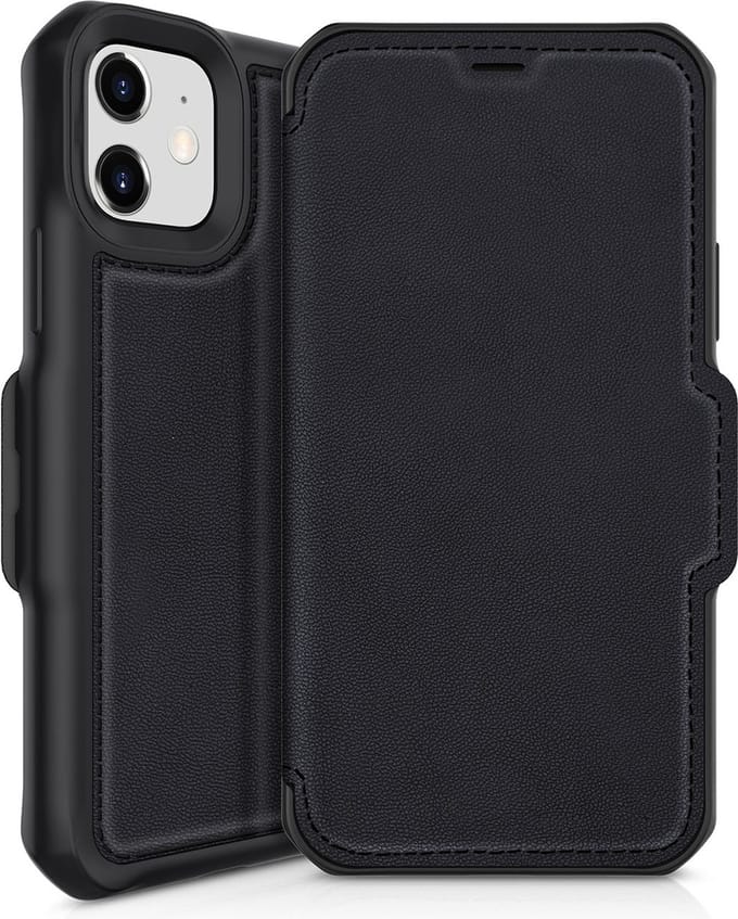Itskins Hybrid Folio bookcase voor Apple iPhone 12 Mini - Level 2 bescherming - Zwart