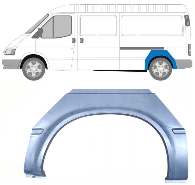 Reparatiepaneel achterspatbord voor Ford Transit 1986-2000 / Links