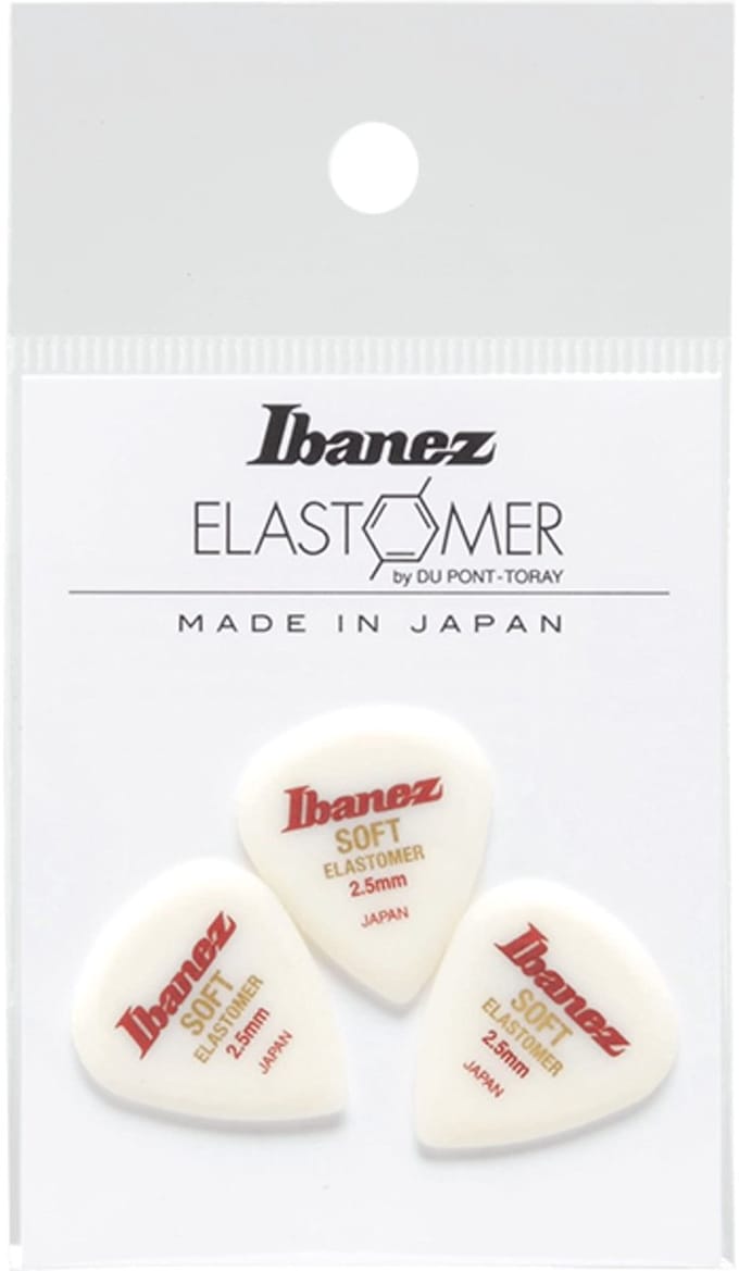 Ibanez BELJ1ST25 Elastomer Teardrop Guitar Pick Soft 2.5mm (3-Pack) - Plectrum set