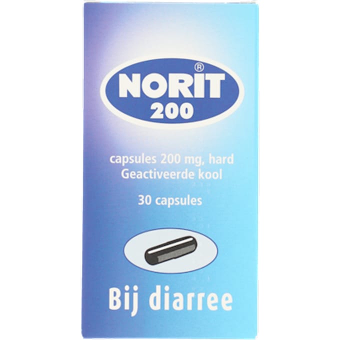 Norit Diarreeremmer 200 mg - 1 x 30 capsules