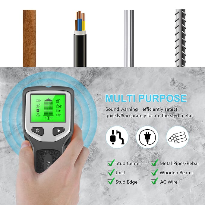 HLW330 5 in 1 Stud Detector Muurscanner Digitale Handheld Professionele Multifunctionele Muurdetector zilver