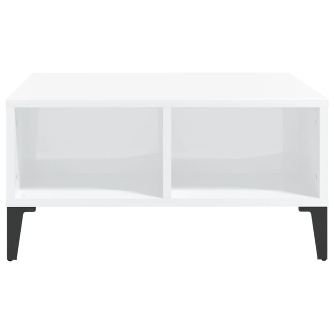 vidaXL - Salontafel - 60x60x30 - cm - bewerkt - hout - hoogglans - wit