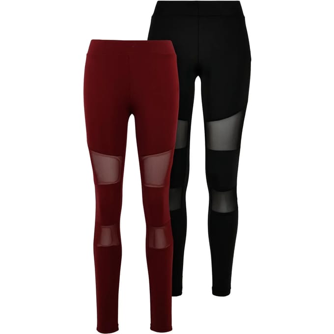Urban Classics Dames Tech Mesh-legging, set van 2 stuks PP1174