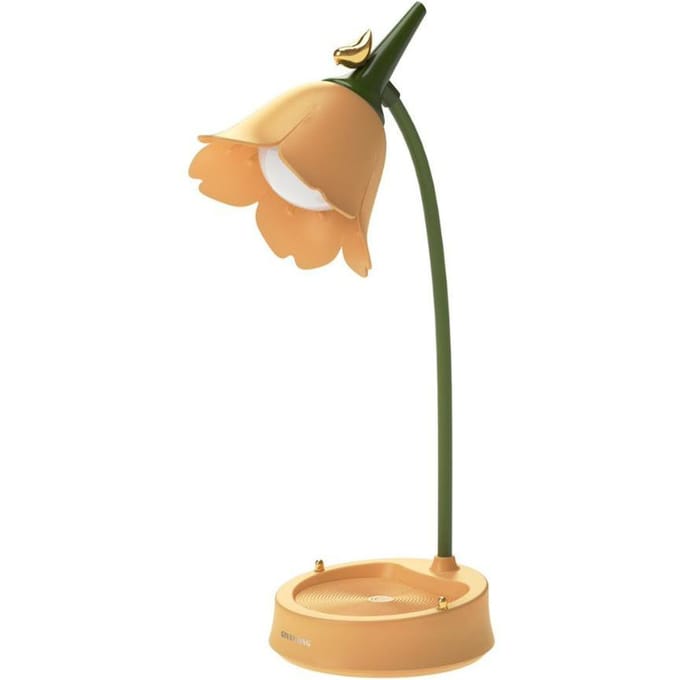 Lampe de bureau LED en forme de fleur, éclairage de chambre d'étudiant, lampe de lecture tactile, Protection des yeux, lampe multifonction, lampe de Table jaune