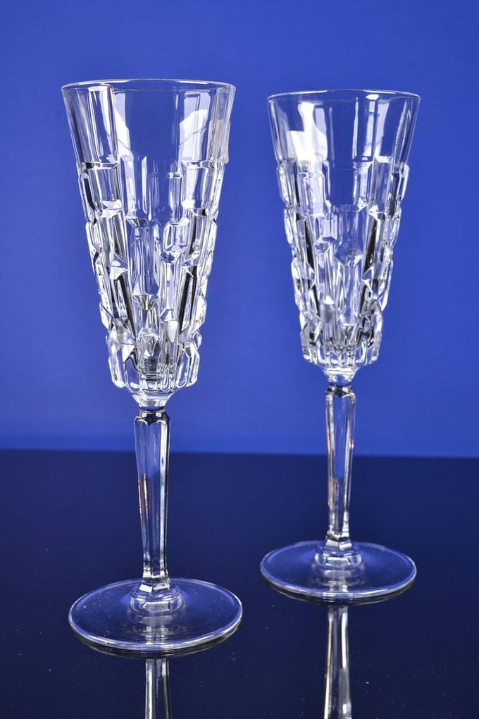 Luxe Kristallen Champagneglazen – Set van 2 – 19 cl