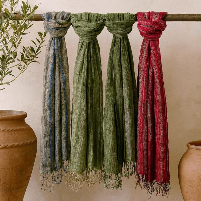 Indian Boho Scarves - 50x180cm - Random Greens