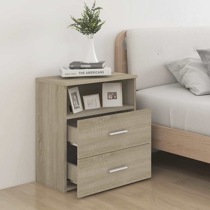 vidaXL - Nachtkastjes - 2 - st - 50x32x60 - cm - sonoma - eikenkleurig