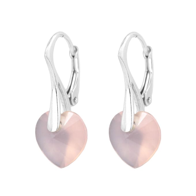 ARLIZI 2010 Oorbellen roze onyx hartje - sterling zilver
