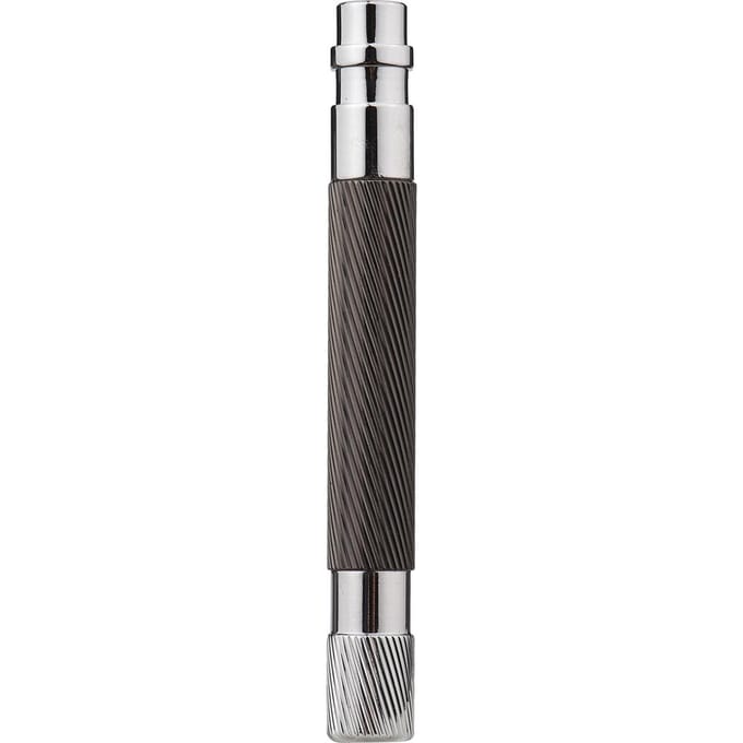 Poignée de rasage pour rasoir à barbe de sécurité, Double tranchant, poignée de remplacement en acier inoxydable noir