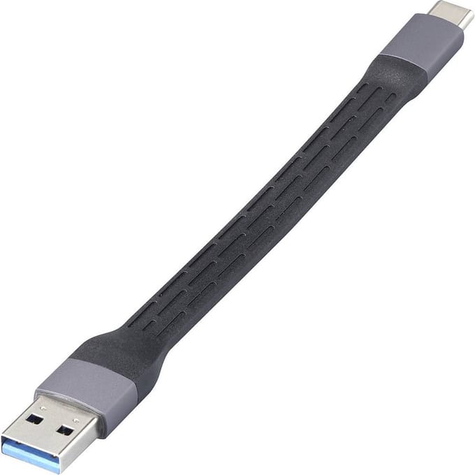 Renkforce RF-6738048 USB-kabel USB 2.0 0.15 m Zwart Flexibel, Met LED