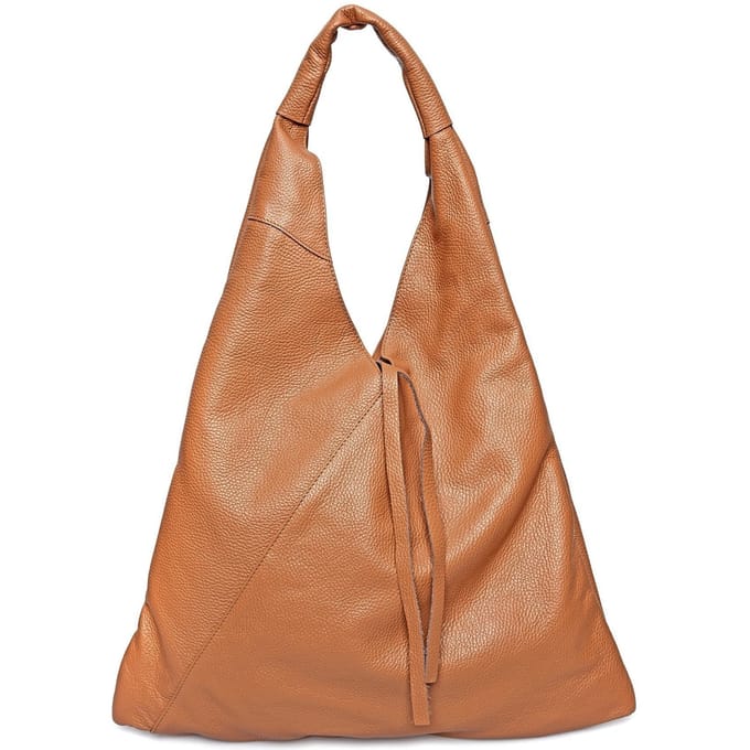 Anna Luchini Brown Rundleer Tas