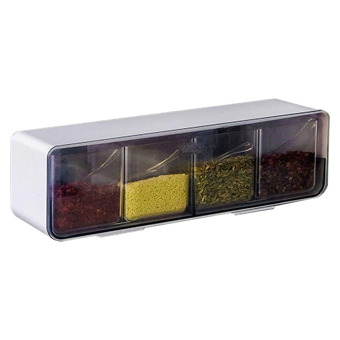 Aan de muur gemonteerde kruidenbox 400ml grote capaciteit kruidenbewaarcontainer voor keuken gray