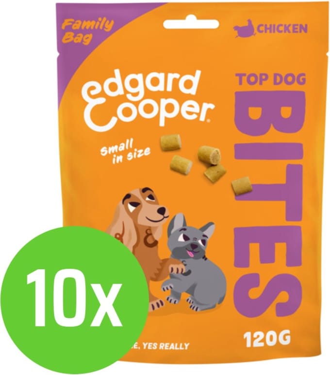 Edgard & Cooper Bite Chicken Small 120 gram - Hondensnack - 10 verpakkingen