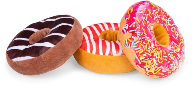 Beeztees Donut Dripz - Hondenspeelgoed - Pluche - Assorti - 13,5x13,5x4 cm