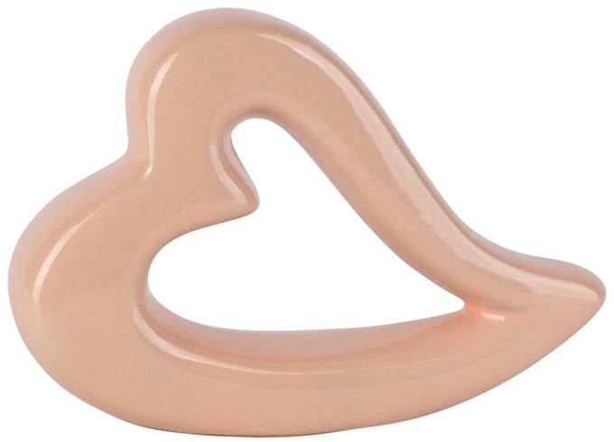 Dekoratief | Deco hart open, roze, keramiek, 13x3x9cm | A260281