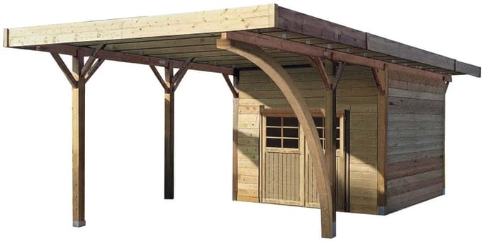 Solid Carport Met Berging 406x706x250cm