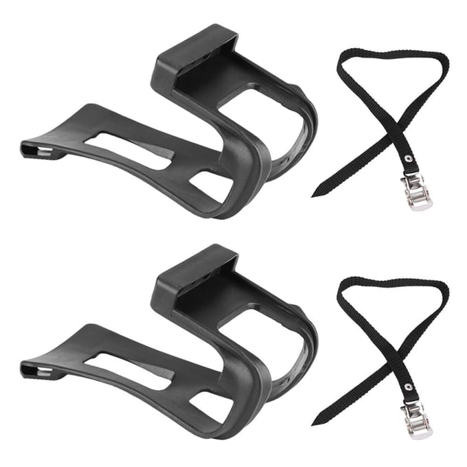 1 ensemble de clips et sangles antidérapants pour pédales de vélo de route fixie gray