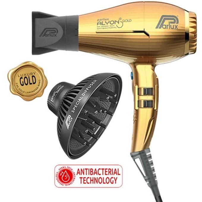 Haardroger - Parlux - Alyon Gold Edition - 2200W - Diffusor inbegrepen - Luchtioniseerder