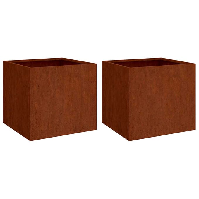 vidaXL - Plantenbakken - 2 - st - 32x30x29 - cm - cortenstaal