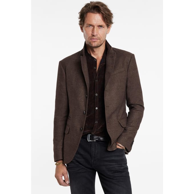 John Varvatos Rind Jacket - Slim Fit Notch Lapel Jacke Old Bark Größe: 52 | Blazer Outlet | Herren