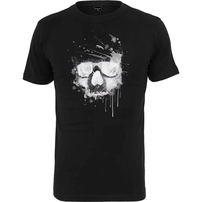 Mister Tee - Waterpaint Skull Heren Tshirt - 3XL - Zwart