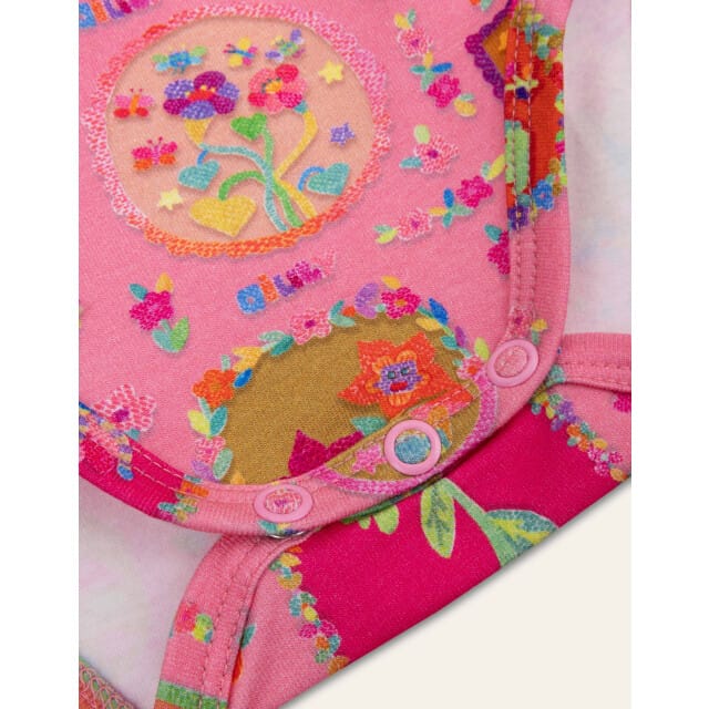 Oilily - Olive romper long sleeve - Roze - 62/6m