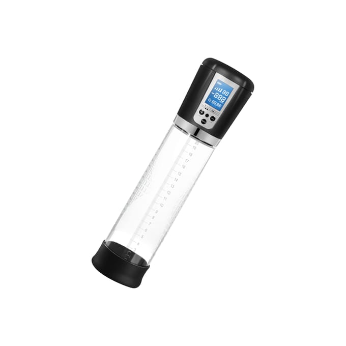 Pumped Premium Oplaadbare Automatische Penis Pomp met LCD Scherm Inclusief Siliconen Cockring - Transparant