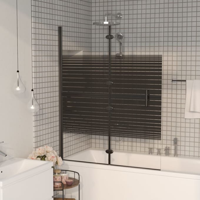 vidaXL - Douchewand - inklapbaar - 100x140 - cm - ESG - zwart