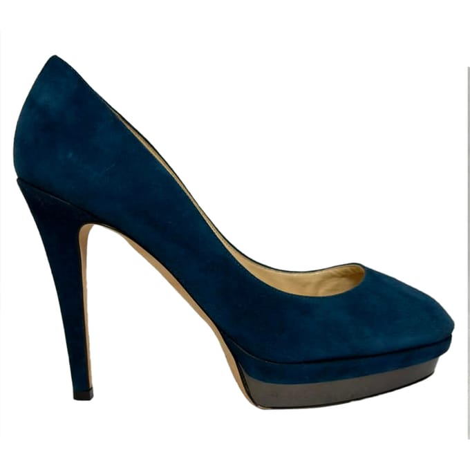 Jimmy Choo Plataforma Pomp in Blauwe Suède