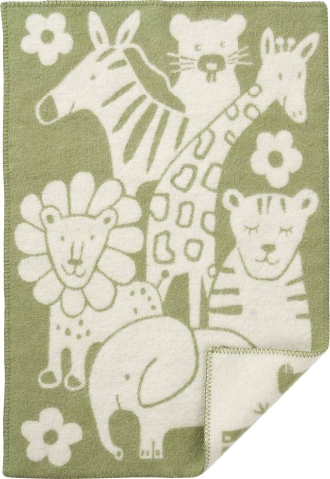 Klippan wiegdeken 65x90cm - eco wol - Picnic groen