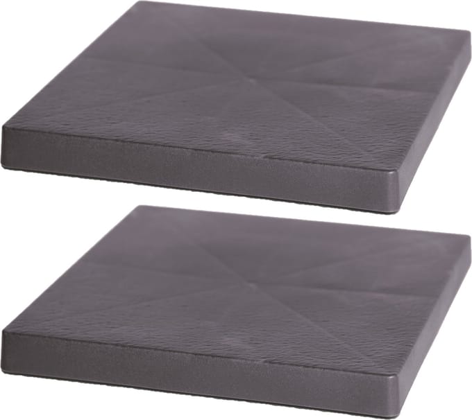 Prosperplast Plantenonderzetter/multiroller - 2x - vierkant - antraciet - kunststof - 30 cm