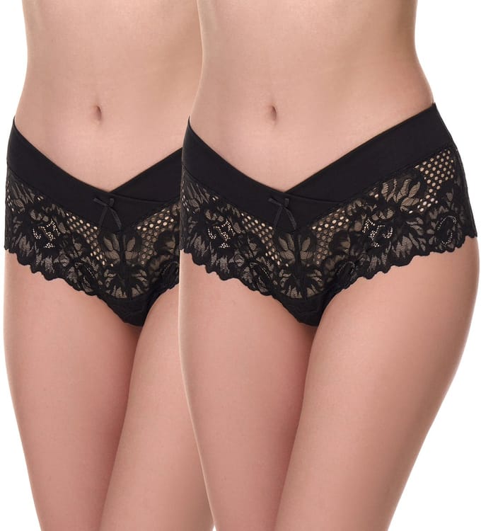 Merry Style Dames Short Onderbroek - Katoen - Regular Taille - 2-Pack - MS-GAB-155-Shorts-2P - Zwart (2Pack) - S