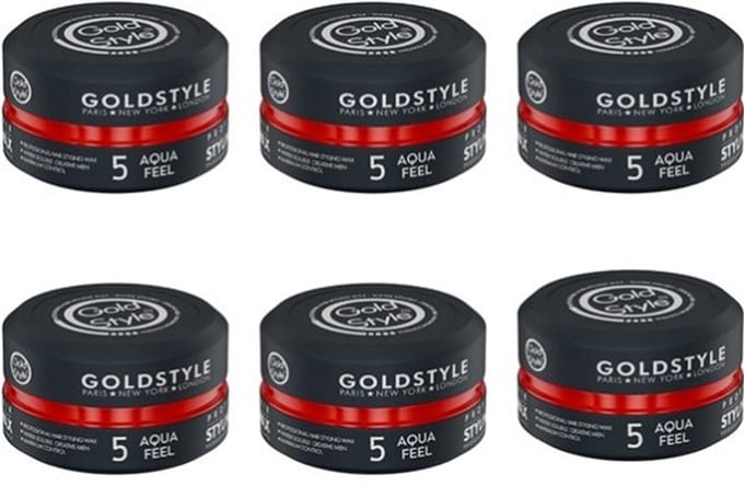 Gold Style Haar Wax Nummer 5 AQUA FEEL (6 Stuks)- Styling Haar Wax - Haar Wax Mannen
