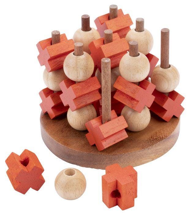 Tic Tac Toe (Medium) – Houten 3 op een Rij Spel – Boter, Kaas en Eieren – Klassiek Denkspel – 2 Spelers – Compact Formaat – Engelhart