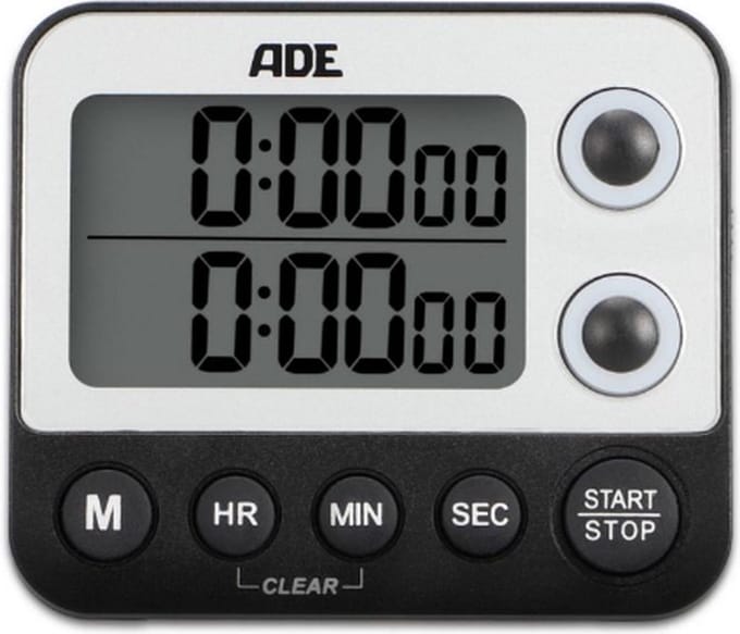 Ade Digitale Duo Kookwekker Zwart 2,2x9,2xh7,9cm Incl. 2x Aaa-lcd Display