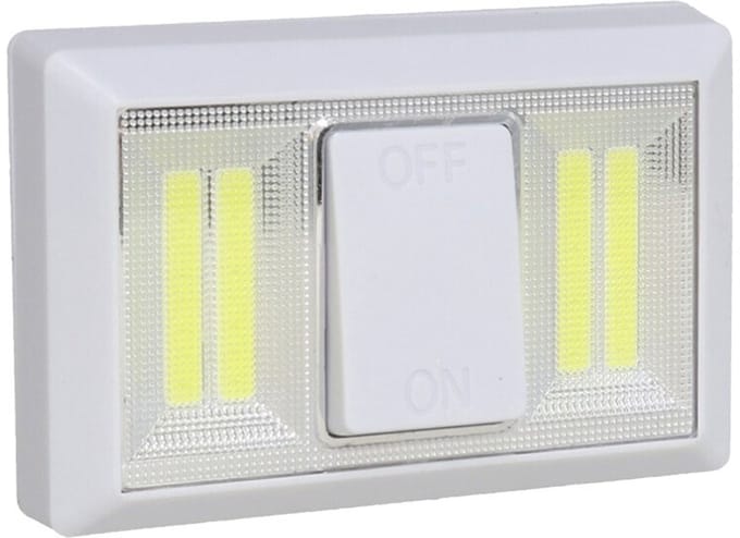 Gerimport Kastlamp - schakelaar - LED lampen - wit - 11 x 7.5 cm
