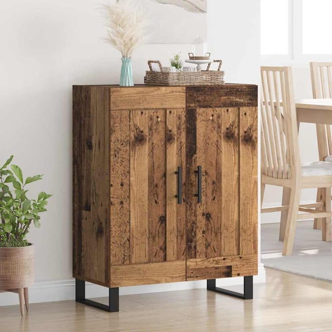 vidaXL Dressoir Oud Hout 69,5 x 34 x 90 cm Gemonteerd hout en ijzer